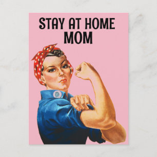 AUF ZUHAUSE MAMA RETRO ROSIE DIE RIVETER POSTCARDS POSTKARTE