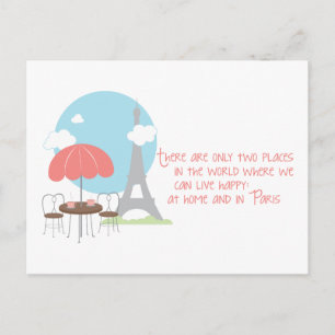 Auf Zuhause oder Paris Postkarte