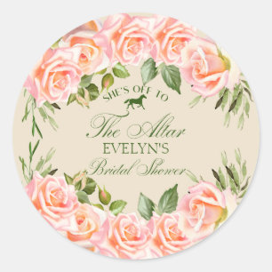 Auf zum Altar Derby Floral Brautparty Runder Aufkleber