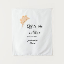 Auf zum Altar orangefarbene Kappe Hut Brautparty N Wandteppich