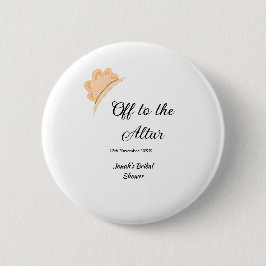 Auf zum Altar orangefarbene Mütze Hut Junggesellin Button