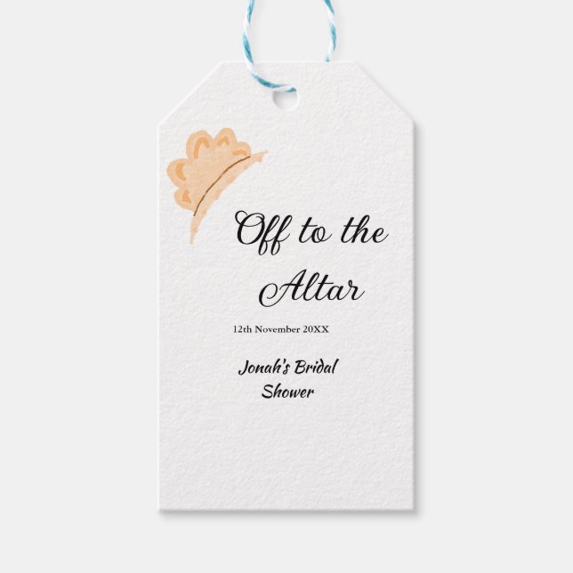 Auf zum Altar orangefarbene Mütze Hut Junggesellin Geschenkanhänger (Vorderseite)