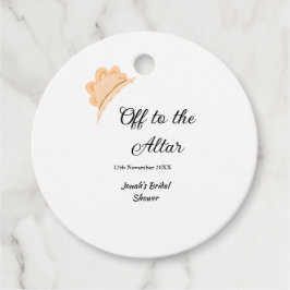 Auf zum Altar orangefarbene Mütze Hut Junggesellin Geschenkanhänger