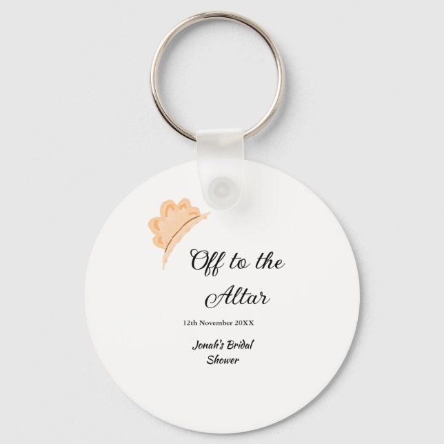 Auf zum Altar orangefarbene Mütze Hut Junggesellin Schlüsselanhänger (Vorderseite)