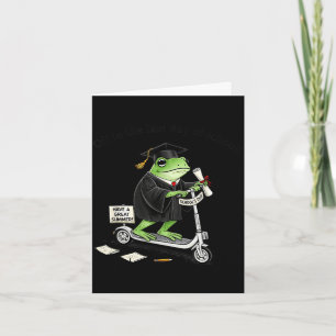 Auf zum letzten Schultag lustiger Frosch-Abschluss Karte