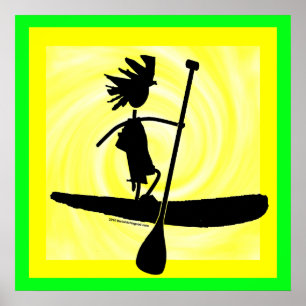 Aufbau der Silhouette auf dem Paddel Poster