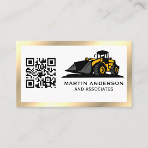 Aufbau von Unternehmen   QR-Code   Gold Metallic Visitenkarte
