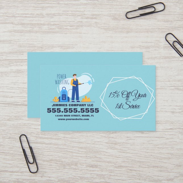 Aufbereitungsunternehmen für Power-Waschabfälle B Visitenkarte (Vorderseite/Rückseite Beispiel)