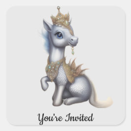 Aufbewahrung der Einhornkleber Quadratischer Aufkleber