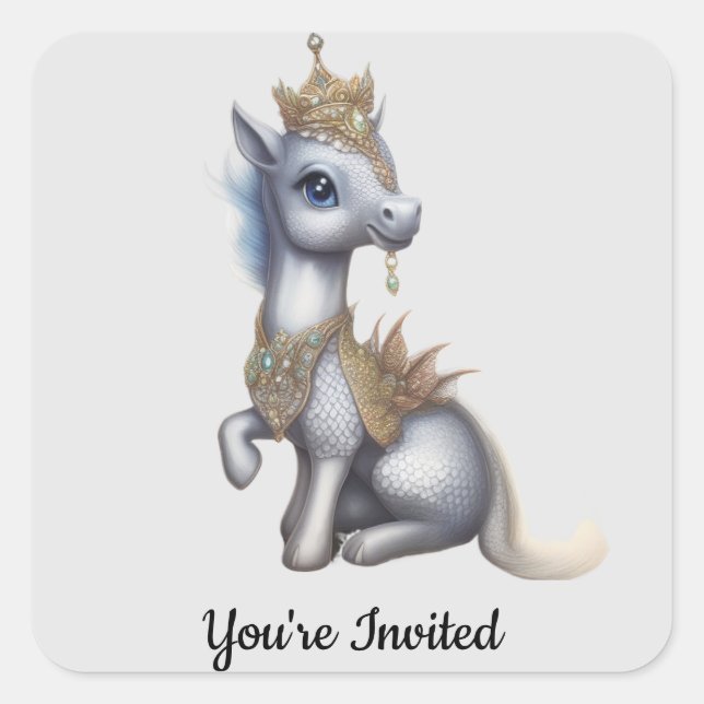 Aufbewahrung der Einhornkleber Quadratischer Aufkleber (Vorderseite)