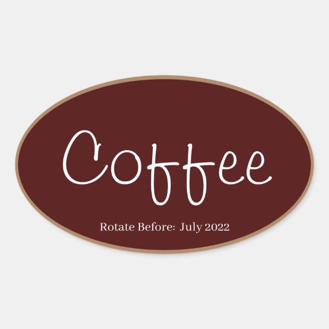 Aufbewahrung von Lebensmitteln Küchenkleber, Kaffe Ovaler Aufkleber (Vorderseite)