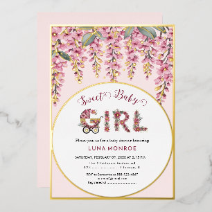 Aufblasbare Baby Shower Folien-Einladung 'Blühende Folieneinladung