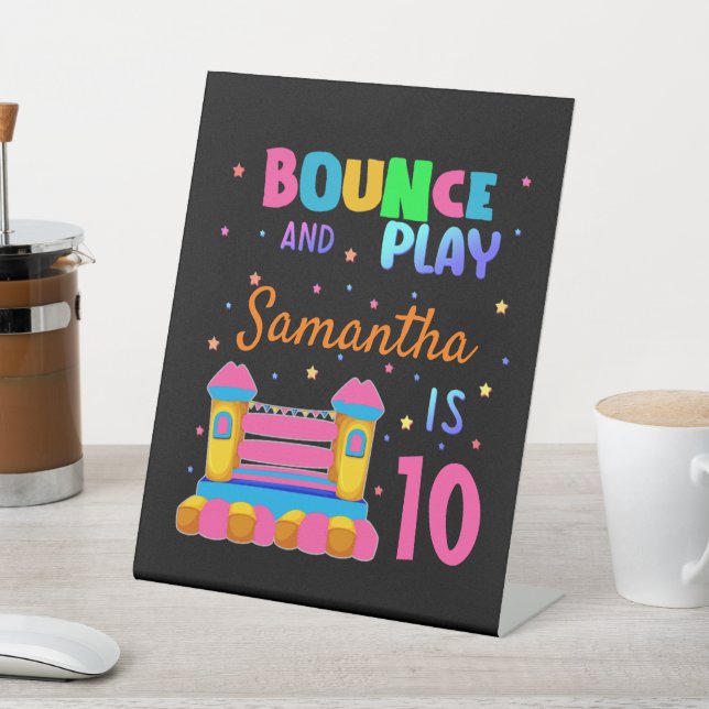 Aufblasbare Bounce House Jump Birthday Party  Sockelschild (In SItu)