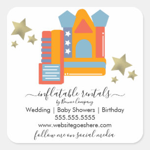 Aufblasbare Bounce House Slides Quadratischer Aufkleber