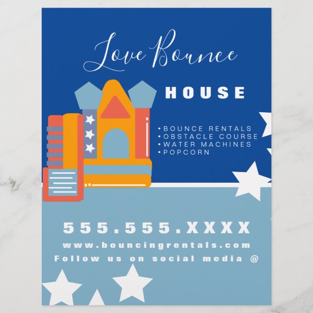 Aufblasbare Castell Jump House Bounce Party Rental Flyer (Vorne)