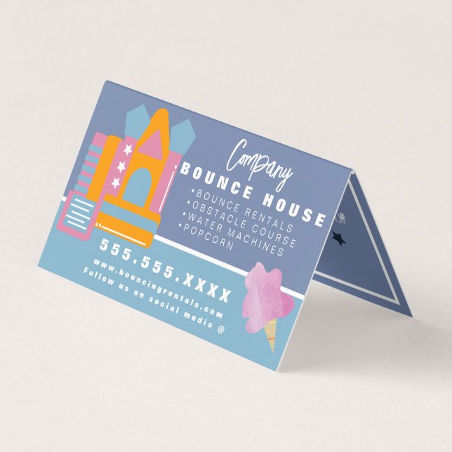 Aufblasbare Castell Jump House Bounce Party Rental Visitenkarten (Vorderseite)