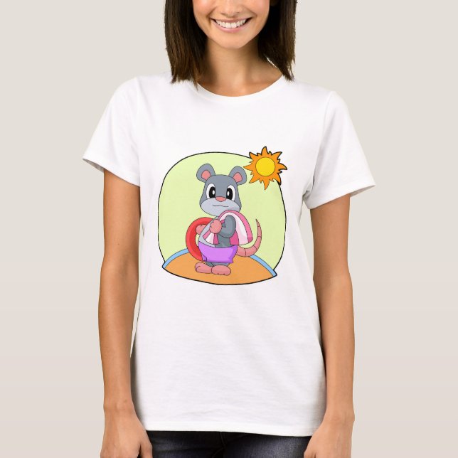 Aufblasbare Schwimmmaus Sommer T-Shirt (Vorderseite)