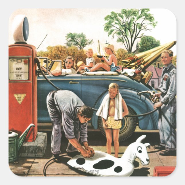 Aufblasbares Beach Toy Quadratischer Aufkleber (Vorderseite)