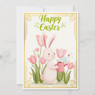 Aufblühende Freude – Osterhase Gärtner Karte