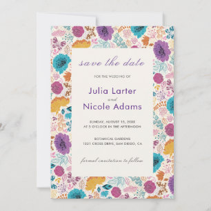 Aufblühende Liebe Florale Romantische Rosa Lila Ho Save The Date