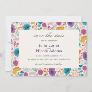 Aufblühende Liebe Florale Romantische Rosa Lila Ho Save The Date