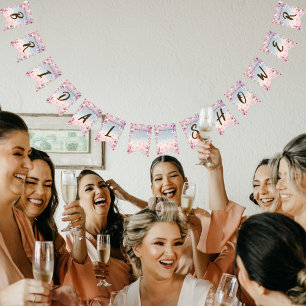Aufblühende Romanze - Brautparty Wimpelkette