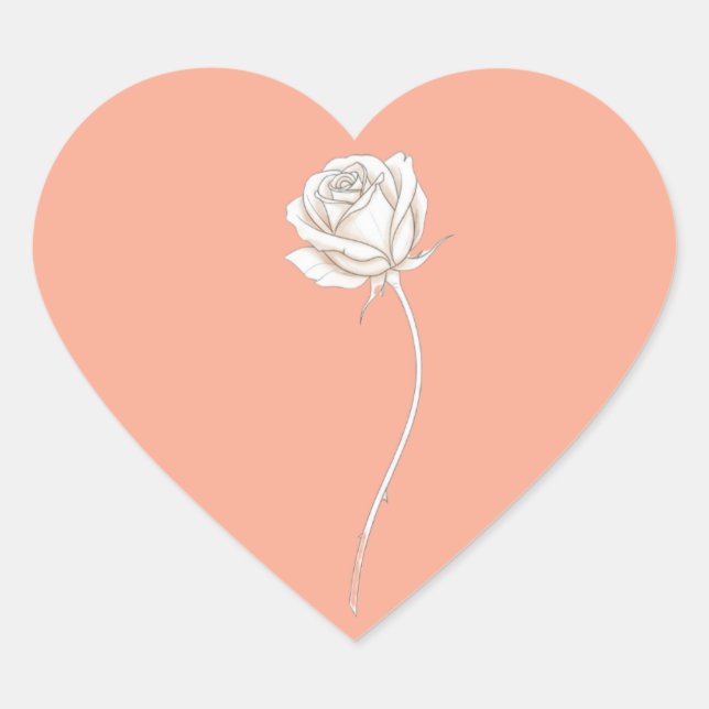 Aufblühende Rose - Geburtstagsgeschenk Herz-Aufkleber (Vorderseite)