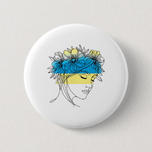 Aufblühender Frieden Frauenprofil Ukraine 1 Button