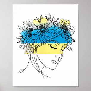 Aufblühender Frieden Frauenprofil Ukraine 1 Poster
