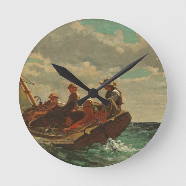 Aufbrechen (ein fairer Wind) 1873-76 Runde Wanduhr (Vorderseite)