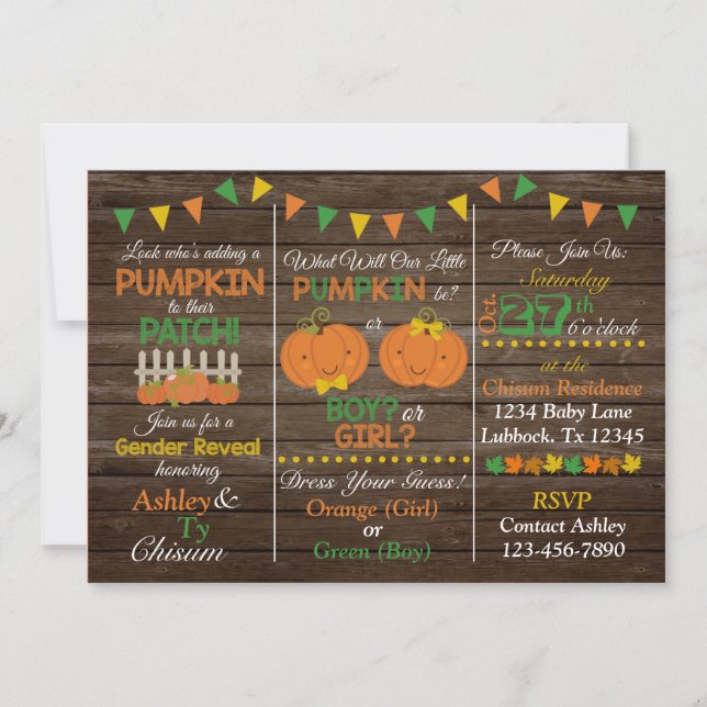 Aufdeckung des Herbstes Einladung (Vorderseite)