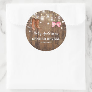 Aufdeckung von Stiefeln oder Bows Runder Aufkleber