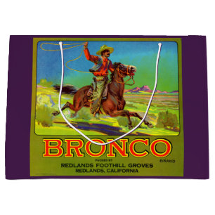 Aufdruck der Bronco-Fruchtkiste der 1920er Jahre Große Geschenktüte