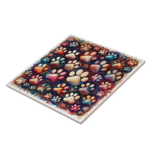 Aufdruck mit Aufdruck in verschiedenen Farbtönen Fliese