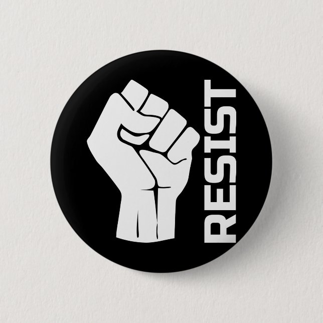 Aufenthalt mit Faust - in weiß 0002 Button (Vorderseite)