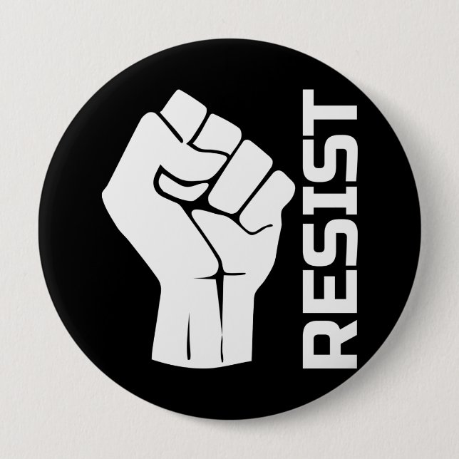 Aufenthalt mit Faust - in weiß 0002 Button (Vorderseite)