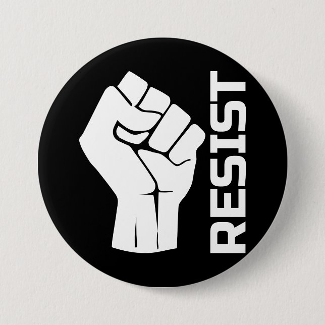Aufenthalt mit Faust - in weiß 0002 Button (Vorderseite)
