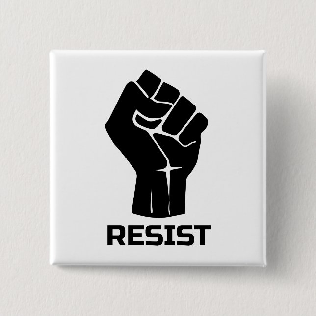 Aufenthalt mit Faust - schwarz Button (Vorderseite)