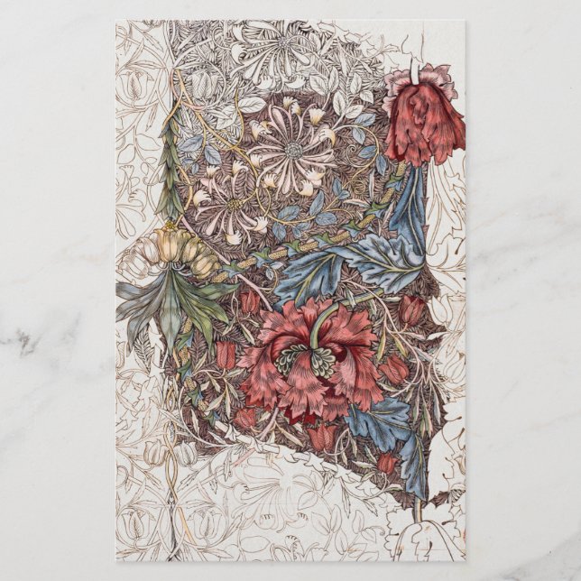 AUFENTHALT : WILLIAM MORRIS : HONEYSUCKLE +TULIP BRIEFPAPIER (Vorderseite)