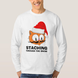AUFENTHALTEN DURCH DIE SCHNEE-Mustache-Spaß-Katze T-Shirt
