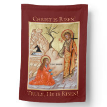 Auferstandene Christus-Ikone Wetterfestes Hausflag