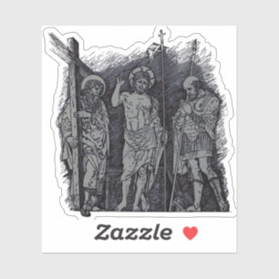 Auferstandener Christus zwischen den Heiligen Andr Aufkleber