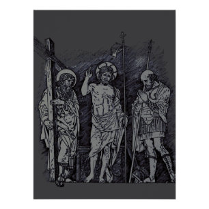 Auferstandener Christus zwischen den Heiligen Andr Poster