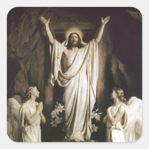 Auferstehung am Grab Quadratischer Aufkleber