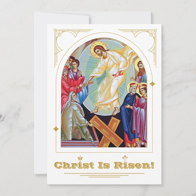 Auferstehung Christi "Anastasis" Orthodoxe Osterze Einladung (Vorderseite)