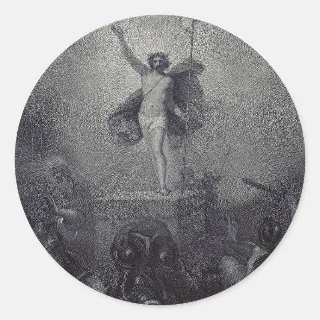 Auferstehung Jesu Christi Runder Aufkleber (Vorderseite)