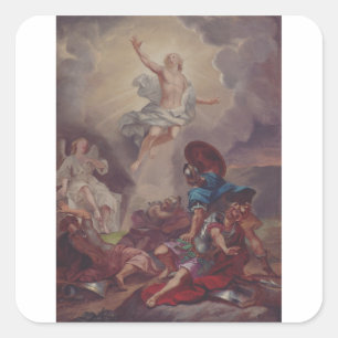 Auferstehung Jesu von Berndt Abraham Godenhjelm Quadratischer Aufkleber