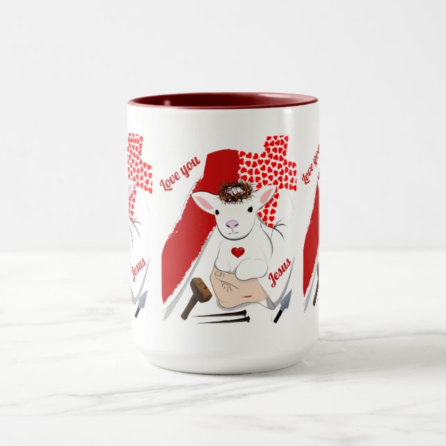 Auferstehung Jesus Lamm Gottes Kaffee Tasse (Zentrum)