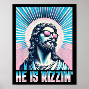 Auferstehung Lustiges Ostern Rizz Sungles Er Ist R Poster