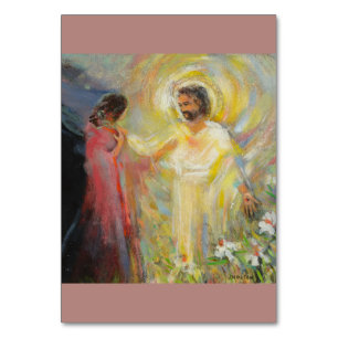 Auferstehung mit Mary Magdalene Prayer Card Tischnummer